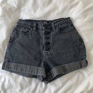 BDG gray mom high-rise jean shorts